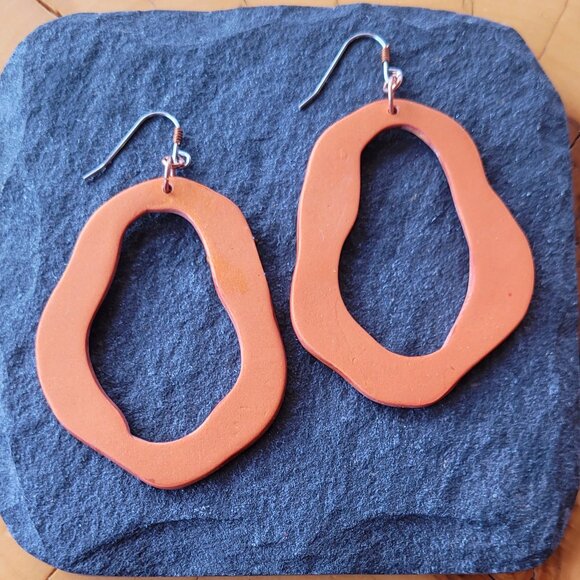 Handmade Polymer Clay Hoop Earrings - Picture 2 of 3